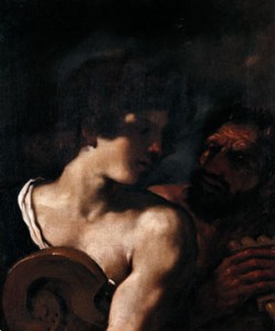 Guercino: Apollo e Marsia, tecnica a olio su tela, 67 x 58,5 cm, anno 1620, Banca Popolare dell'Emilia, Modena.